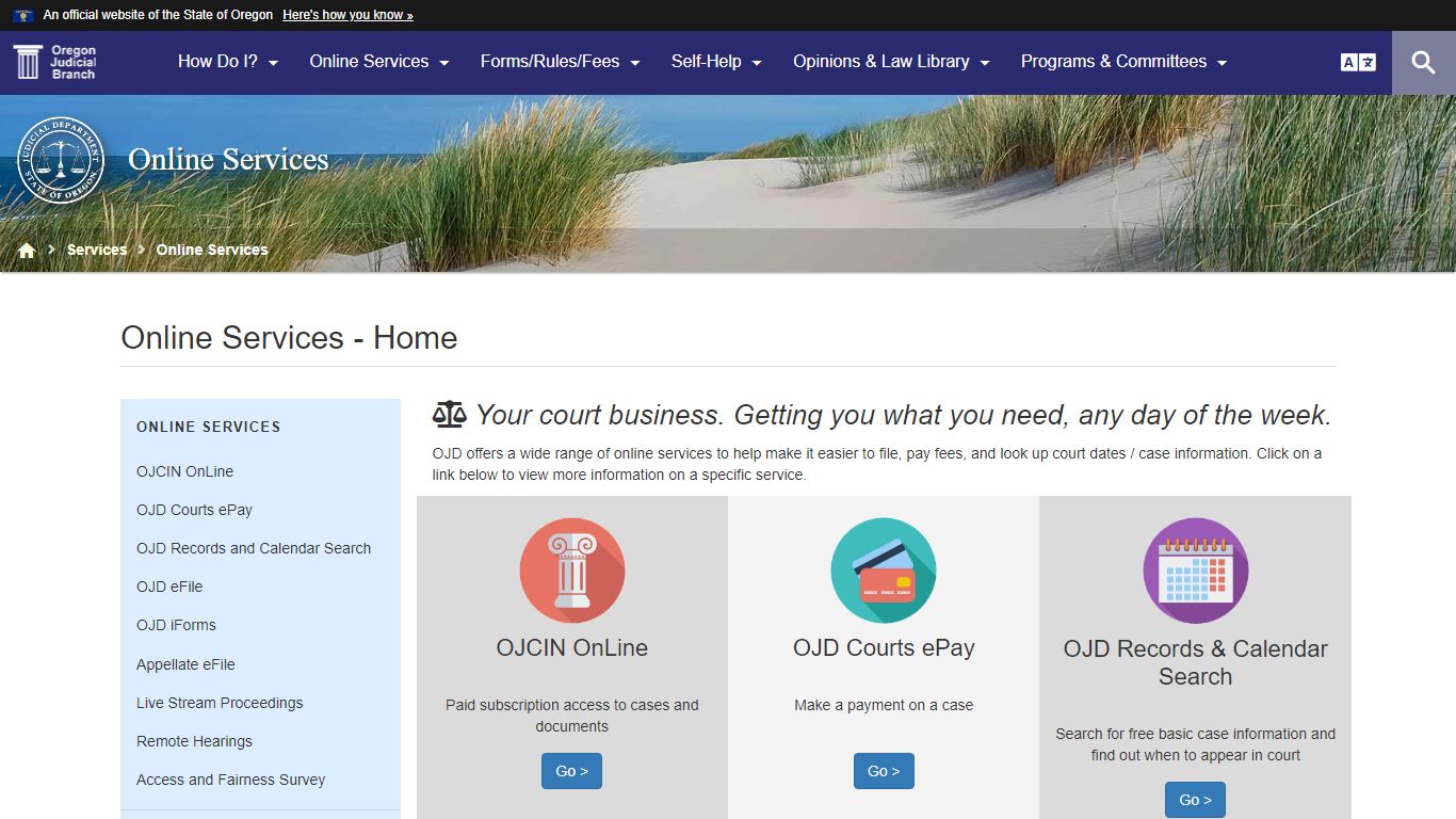 Online Services - Home - Oregon Judicial Department